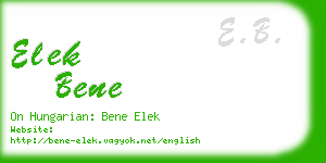 elek bene business card